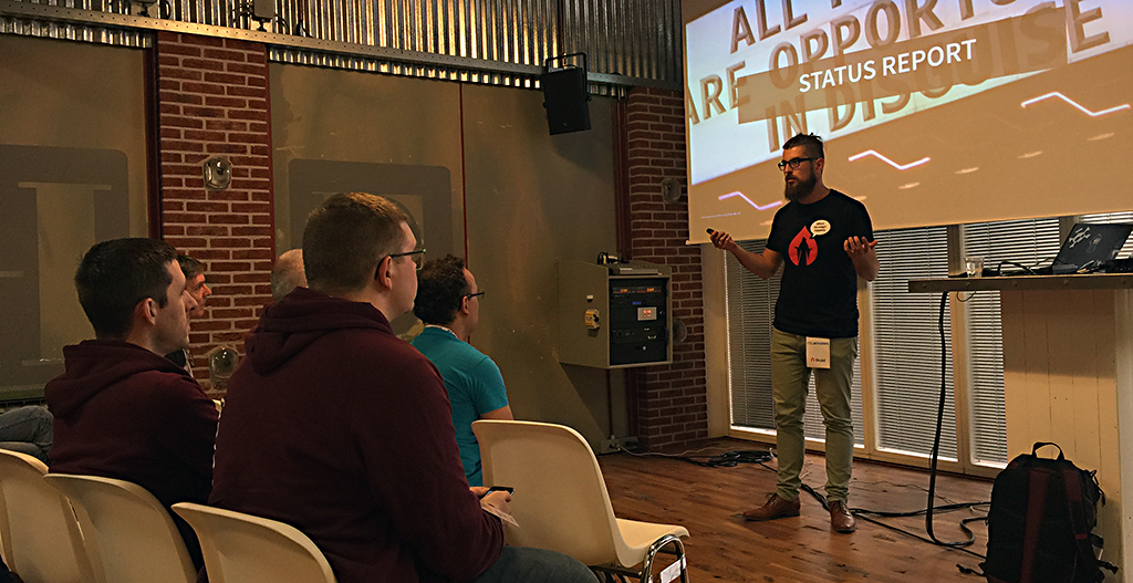 Bart presenting at DrupalJam 2016