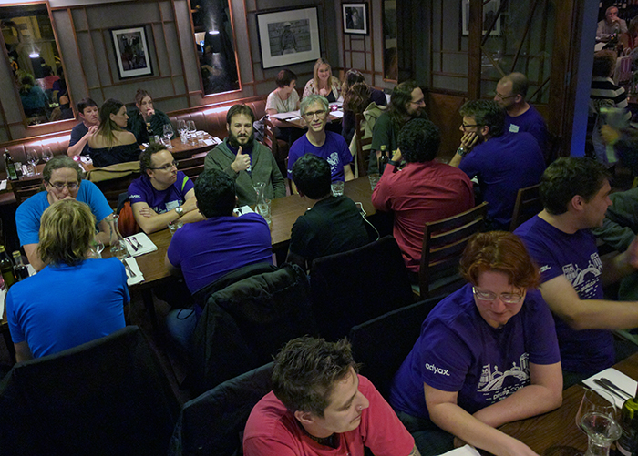 DrupalCon Dublin sprint mentors at dinner