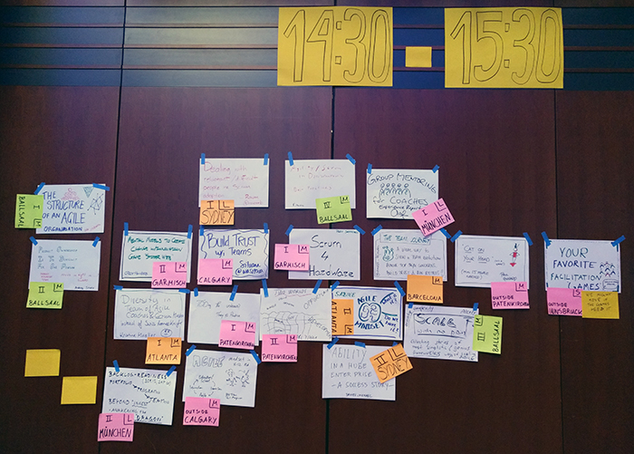 Open Space sessions at Global Scrum Gathering Munich