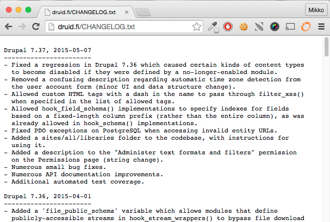 CHANGELOG.txt kun kaikki on kunnossa