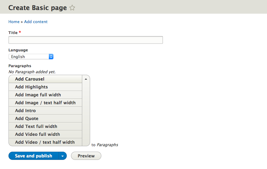 Paragraph add content