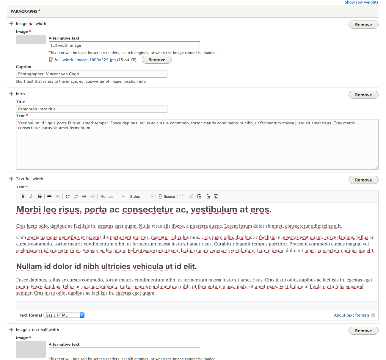 Paragraph added content