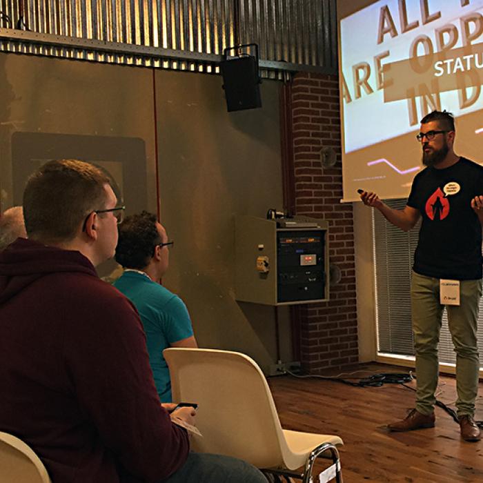 Bart presenting at DrupalJam 2016